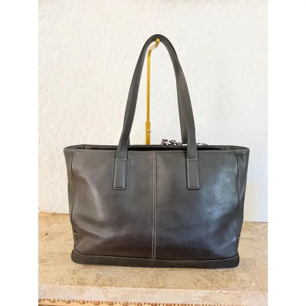 Vtg coach XL Hamptons black tote shoulder bag 7790